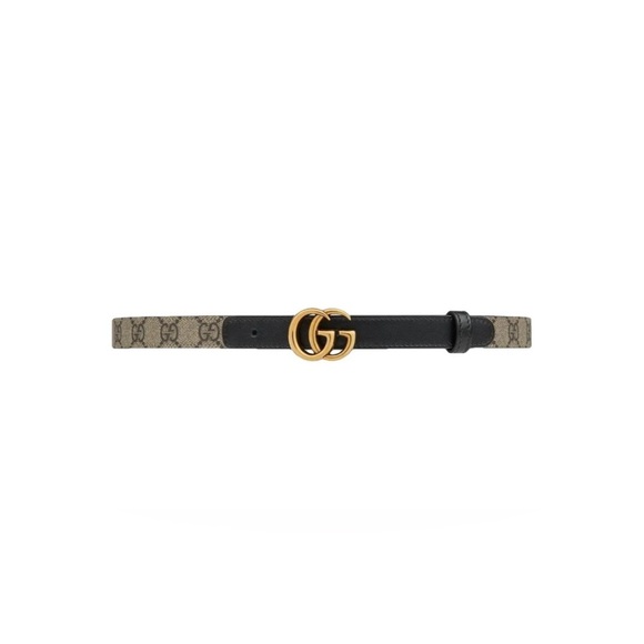 Gucci GG Buckle Monogram Leather Thin Belt NWT Size 110 - Picture 1 of 13